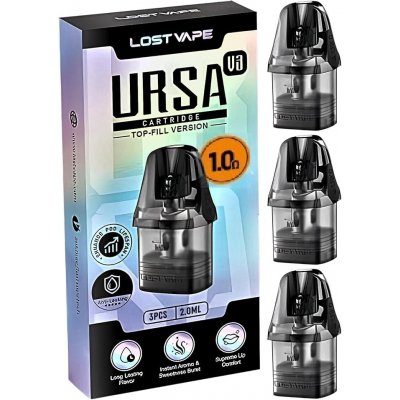 Lost Vape Ursa V3 Pod cartridge vrchní plnění 1,0 ohm – Zboží Dáma