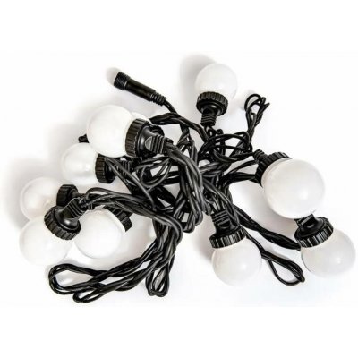 DECOLED Easy Fix LED party osvětlení, 5 m, venkovní, 10 kouliček, 70 ledově bílých diod, černý kabel, IP67, prodlužovací – Hledejceny.cz