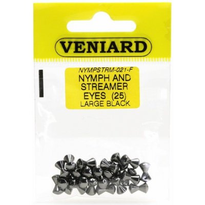 Veniard Činkové Hlavičky Nymph Streamer Eyes Black Nickel 25ks Large – Hledejceny.cz