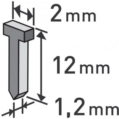 EXTOL PREMIUM hřebíky, 1000ks, 12mm, 2,0x0,52x1,2mm, 8852404 – Hledejceny.cz