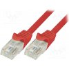 síťový kabel Logilink CP1034U Patch, U/UTP, 5e, licna, CCA, PVC, 1m, červený