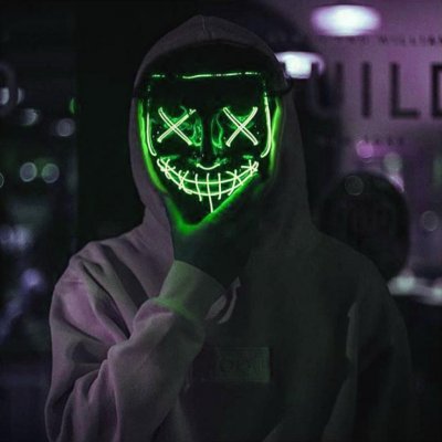 Děsivá svítící maska - zelená – Zboží Mobilmania