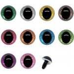 Oči bezpečnostní třpytivé kočičí - 18mm, stříbrná – Zboží Dáma