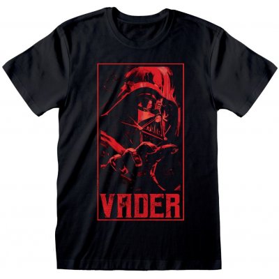 CurePink pánské tričko Star Wars Vader bavlna černá