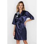 DKaren dámský saténový župan 100 tmavě modrý – Zboží Mobilmania