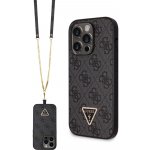 Pouzdro Guess PU 4G Strass Triangle Metal Logo + Crossbody Popruh iPhone 15 Pro Max černé – Hledejceny.cz