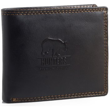 Hunters Premium peněženka pánská kožená hladká černá