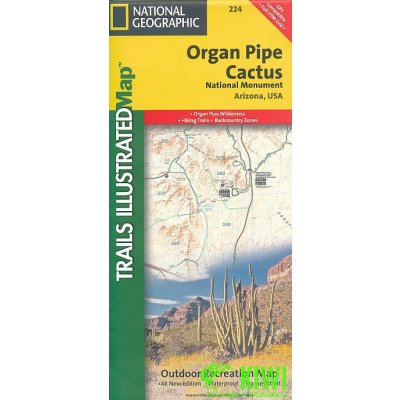Organ Pipe Cactus Nat. Monument národní park Arizona turistická mapa GPS komp. – Sleviste.cz