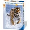 Puzzle Ravensburger Tygr na sněhu 500 dílků