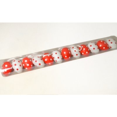 Vajíčka PVC 4 cm v tubě bílo-červená puntík 12 ks – Hledejceny.cz