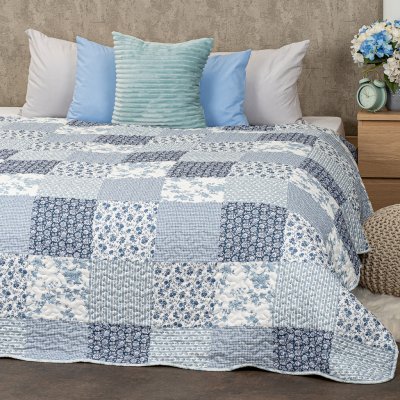 4Home přehoz na postel Blue Patchwork 220 x 240 cm – Sleviste.cz