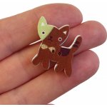 Knoflík dřevěný - kočka - 25x25x5mm Knoflík dřevěný - kočka - 25x25x5mm: hnědá – Hledejceny.cz