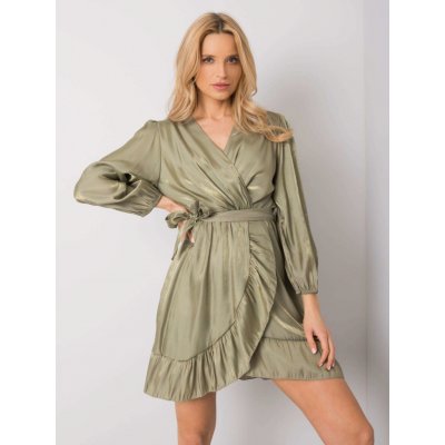 Lesklé šaty DHJ-SK-11037.46P-olive green olivová