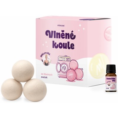Úklid pro klid Vlněné koule do sušičky - bílé - 3 ks Vůně: Tea tree – Sleviste.cz