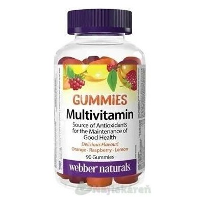 Webber Naturals Multivitamin Gummies želé pastilky pomeranč, malina a citron 90 ks – Hledejceny.cz