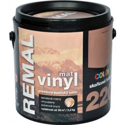 Barvy A Laky Hostivař Remal Vinyl Color mat, prémiová malířská barva, omyvatelná, 220 skořicově hnědá, 3,2 kg – Zbozi.Blesk.cz