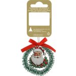 Gerd Rodermund Plastový věneček s mašlí a hlavou Santy, zeleno-červený, pr. 9 cm – Hledejceny.cz