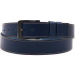 Black Hand dámský kožený opasek 106-40 tmavě modrý světlé prošívání – Sleviste.cz