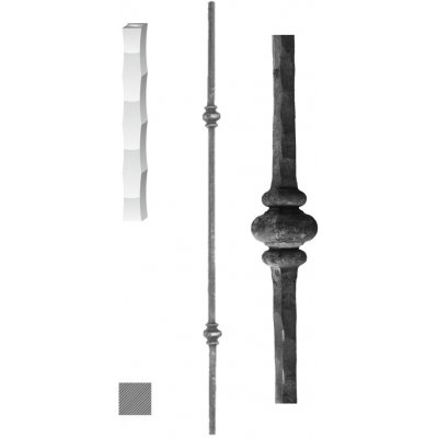 Kovoinox Kovaná výplň zábradlí H 1000 mm, 12 x 12 mm – Hledejceny.cz