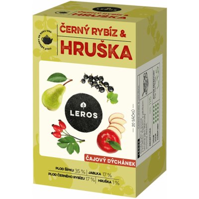 Leros Čajový dýchánek černý rybíz & hruška 20 x 2,5 g – Hledejceny.cz