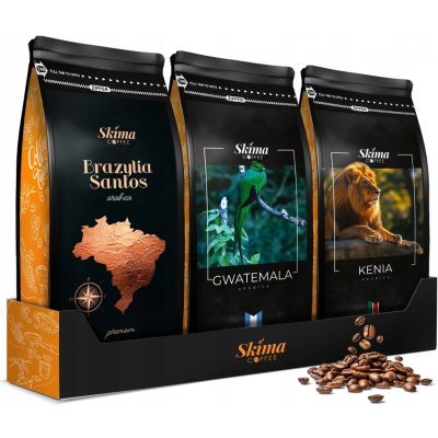 Skimacoffee 100% arabica Keňa Guatemala Brazílie zrnková 3 x 3 kg – Hledejceny.cz