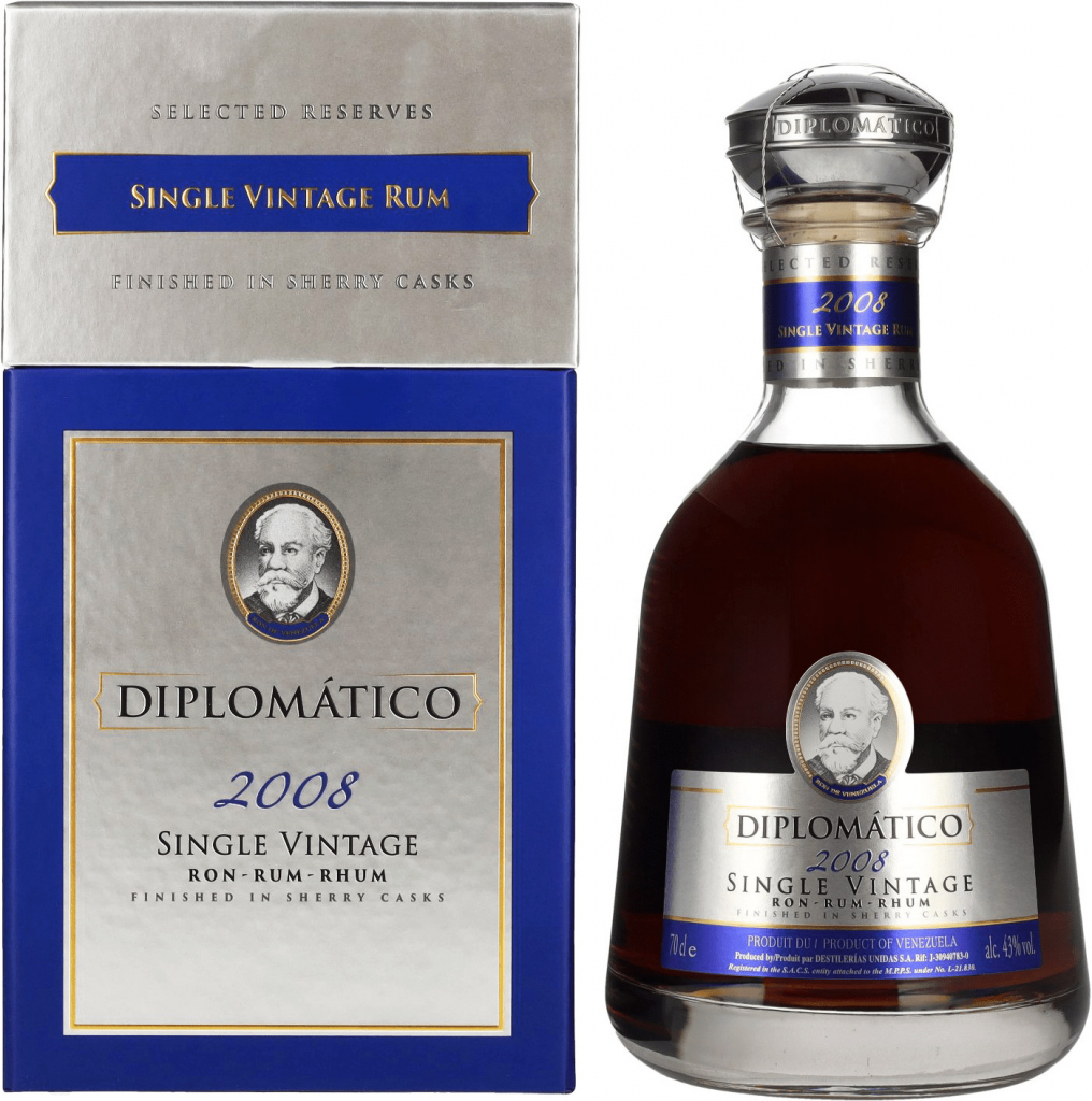 Diplomático Diplomatico Single Vintage 2008 43% 0,7 l (kazeta)