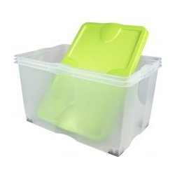 Plastový svět Roll Plastový box zelený průhledný 60 x 40 x 35 cm úložný box  - Nejlepší Ceny.cz