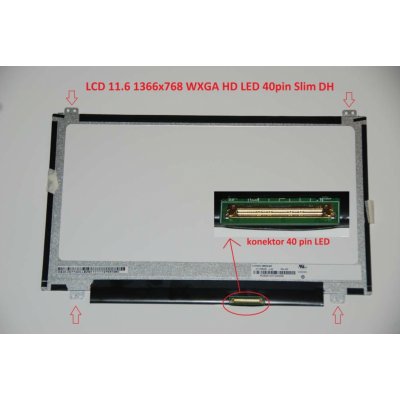 B116XW03 V.2 HW1B LCD 11.6" 1366x768 WXGA HD LED 40pin Slim DH display displej lesklý povrch – Zboží Mobilmania