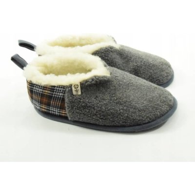 Pánské kotníkové bačkory z ovčí vlny Merino 100 % přírodní protiskluzové šedá – Zbozi.Blesk.cz