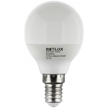 Retlux RLL 273 E14 žárovka G45 miniG 5W bílá teplá