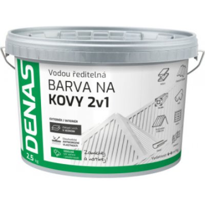 DENAS BARVA NA KOVY 2v1 antikorozní rychleschnoucí barva 2,5 kg 0840 červenohnědá – Hledejceny.cz