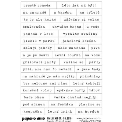 PAPERO AMO ♥ Samolepky - ČESKÉ LÉTO / Fráze – Zboží Živě