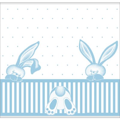 Veba dětská osuška Nora zajíčci modrá 104 x 104 cm – Zboží Dáma