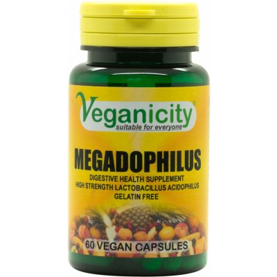 Veganicity Megadophilus 1,25 miliardy Lactobacillus Acidophilus 60 kapslí