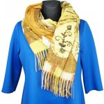 Dámská šála s ornamenty zlatá 2v1 – Zboží Dáma