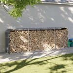 Nábytek XL Stojan na dřevo antracitový 300 x 45 x 100 cm pozinkovaná ocel – Hledejceny.cz