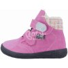 Dětské kotníkové boty Jonap zimní kožené barefoot boty s membránou B5 růžová