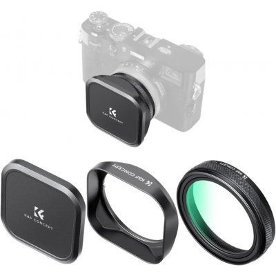 K&F Concept sada UV filtru, sluneční clony a krytky pro Fujifilm X100, černá – Hledejceny.cz