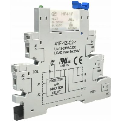 Oddělovací pomocné relé Reléový modul - patice + relé na din lištu, 6 A, N – Zboží Mobilmania