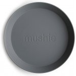 Mushie kulatý talíř 19 cm Smoke tmavě šedý 2 ks – Zboží Mobilmania