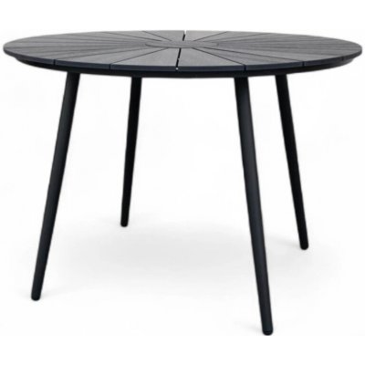 Noela Wilder Zahradní stůl Ø 105 cm, ocel/artwood, černý NOELA 34570791 – Zbozi.Blesk.cz
