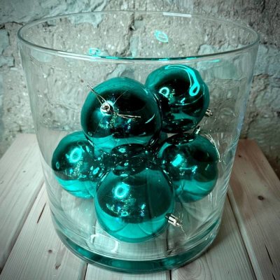 DECOLED Plastová koule prům. 10 cm paví zelená 6x lesklá – Zboží Dáma