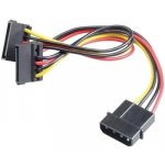 Inter Tech kabel 1x Molex na 2x SATA napájení 15cm 88885307 – Zboží Živě