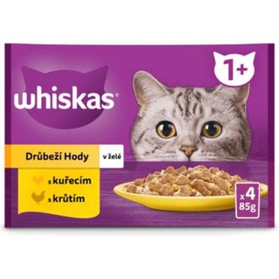 Whiskas drůbeží výběr v želé pro dospělé kočky 4 x 85 g