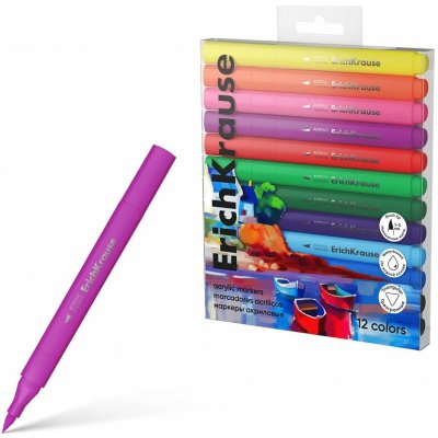 Erich Krause akrylové popisovače brush pens základní barvy 12 ks – Hledejceny.cz