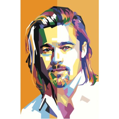 MALUJEŠ Malování podle čísel ABSTRAKTNÍ BRAD PITT Rozměr 40 x 60 cm Rámování vypnuté plátno na rám