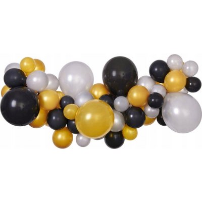 Gemar Balónková girlanda metal černá zlatá stříbrná – Zboží Dáma