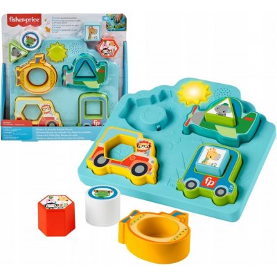 Fisher Price Baby puzzle dopravní prostředky pro miminko Světlo Zvuk 25hrp31 – Zbozi.Blesk.cz