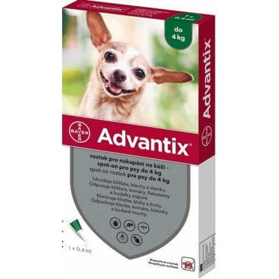Elanco (ex-BAYER Animal Health) Advantix Spot On 1x1ml pro psy 4-10kg (1 pipeta) – HobbyKompas.cz
