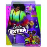 Barbie Extra s afro a duhovou bundou včetně mazlíčka – Zboží Dáma